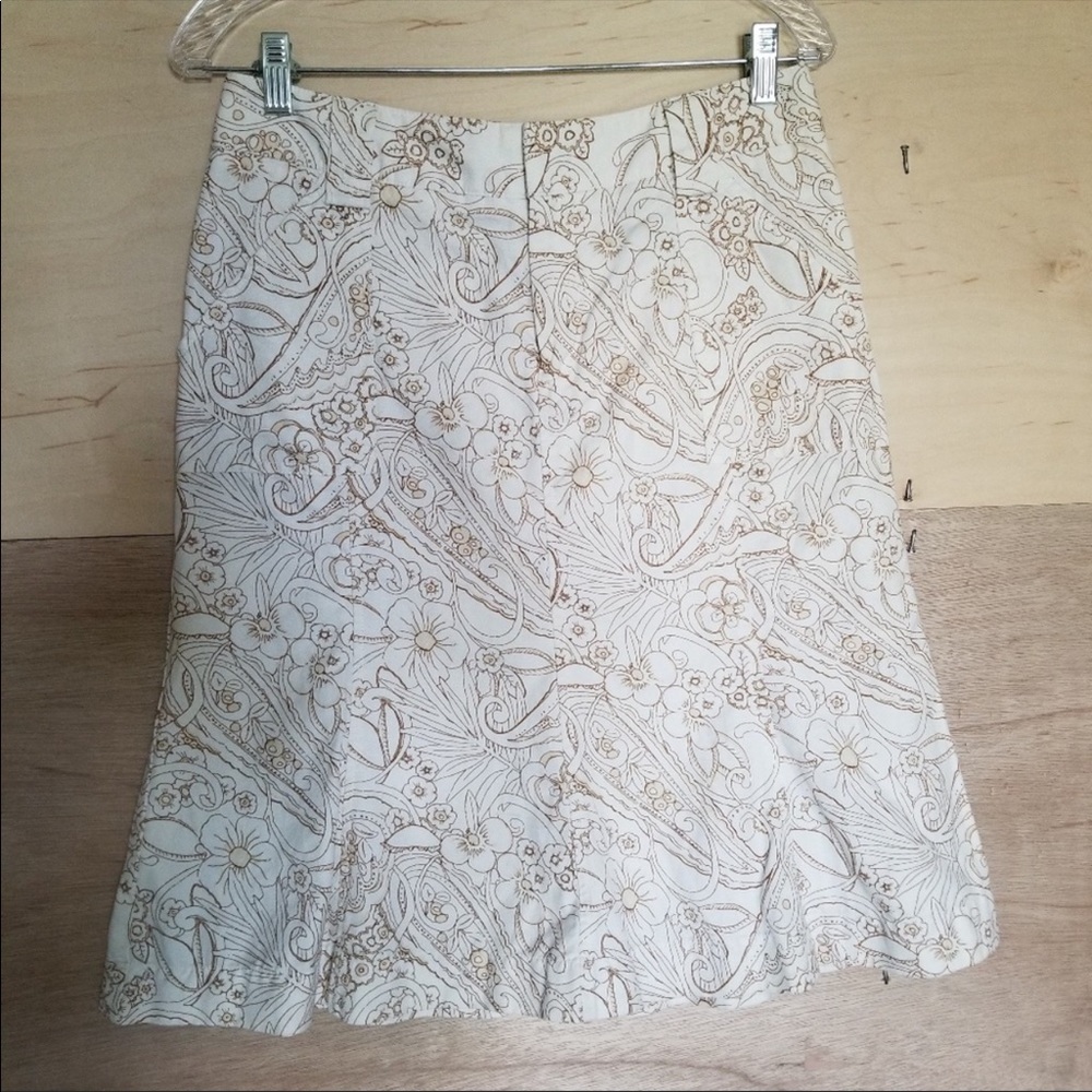 Eddie Bauer Floral Cotton Linen Blend Skirt